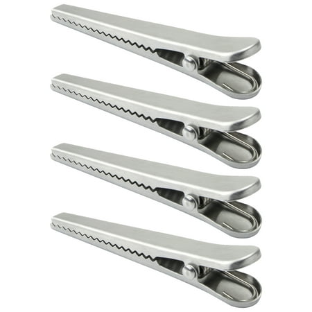 

4pcs Food Bag Sealing Clips Stainless Steel Sealing Clamps Snack Bag Clips