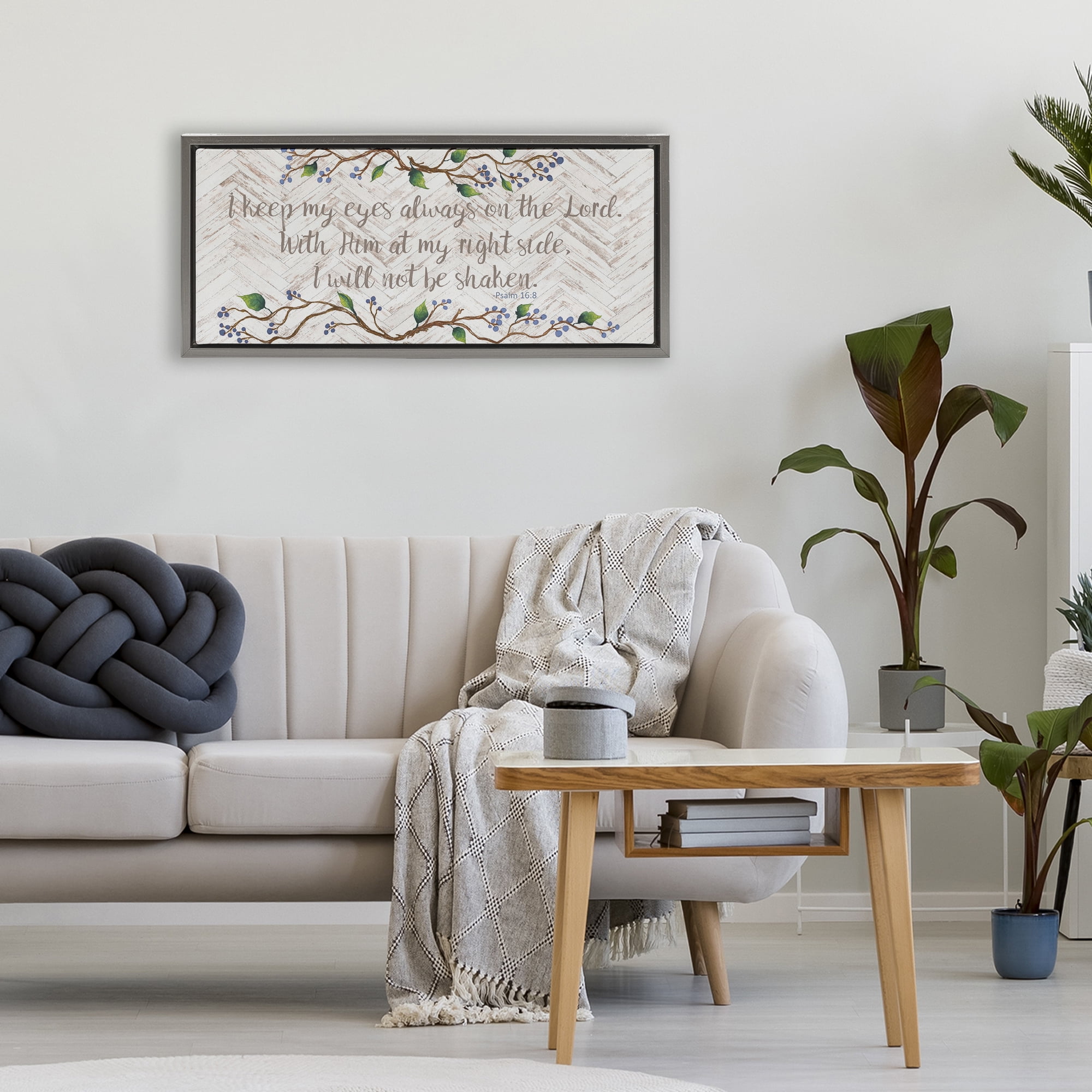 Stupell Industries Eyes On The Lord Gray Framed Floater Canvas Wall Art, design by Elizabeth Medley