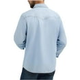 thumbnail image 2 of Wrangler Men's Retro Premium Solid Ice Blue Western Snap Shirt 112365625, 2 of 3