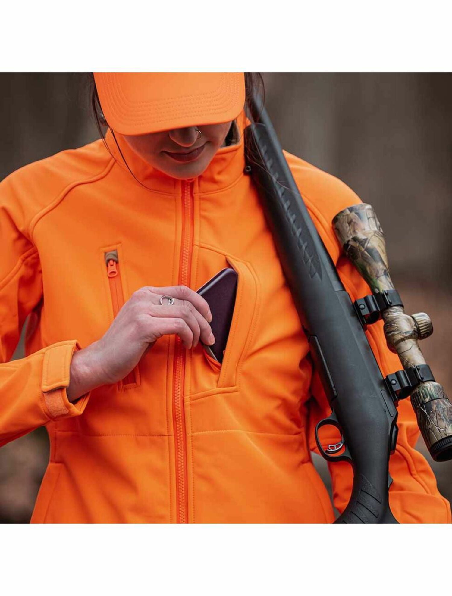 Wildfowler Women s Upland Soft Shell Jacket Blaze Orange Walmart