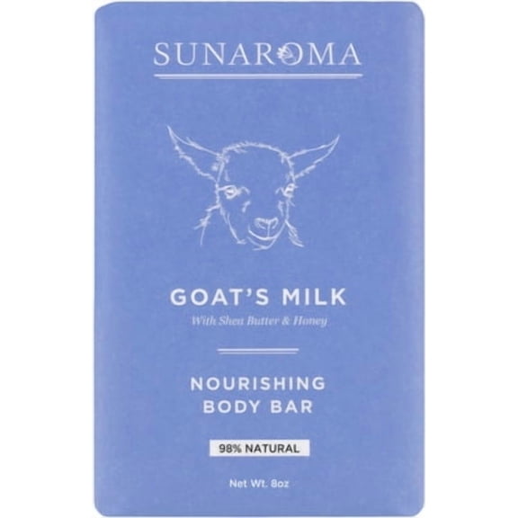Sunaroma Goats Milk Bath Soap with Shea Butter and Manuka Honey, 8 Oz - 2 Pack