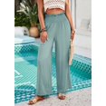 thumbnail image 4 of Yesfashion Womens Elastic High Waisted Palazzo Pants Casual Wide Leg Long Lounge Pant Trousers with Pocket, 4 of 9