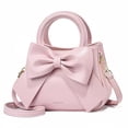 thumbnail image 2 of Modstep Women Mini Crossbody Purses Fashion Bow Leather Top Handle Shoulder Bags with Detachable Strap Ladies Daily Handbags Pink, 2 of 6