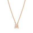 thumbnail image 4 of Forever Facets "M" CZ Necklace in Rose Gold over Sterling Silver, Adult Female, 4 of 4