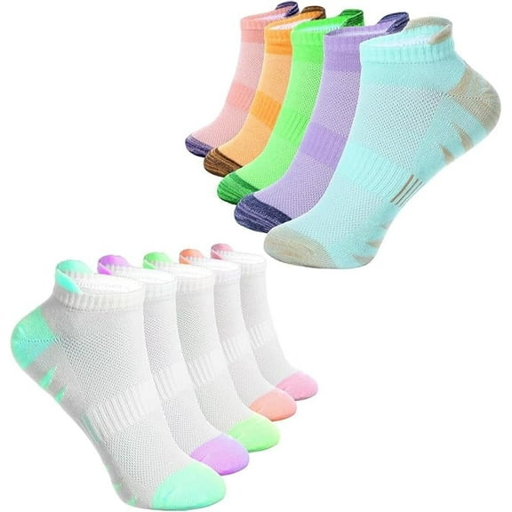 10 Pairs Girls Socks Kids,Sports Socks With Cushioned,Ankle Athletic Socks For Kids