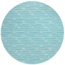 Addison Rugs Indoor/Outdoor Harpswell Ocean Rope Washable Rug 8' x 8' Round - Light Blue