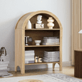 thumbnail image 6 of LEFHDA Small Kids Arched Bookshelf, Modern 3-Tier Open Bookshelf, Wood Freestanding Arched Bookcase with Adjustable Shelves, Covered Rounded Top Display Cabinet (Oak), 6 of 8