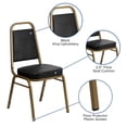 thumbnail image 3 of Bowery Hill Vinyl Upholstered Banquet Stacking Chair in Black/Gold, 3 of 9