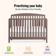 thumbnail image 5 of Dream On Me Odelle 5-in-1 Convertible Crib, Converts from Baby Crib to Toddler Bed, Day Bed, Kids Bed and Full Size Bed, Three Adjustable Mattress Height Positions, Baltic Amber, 5 of 7