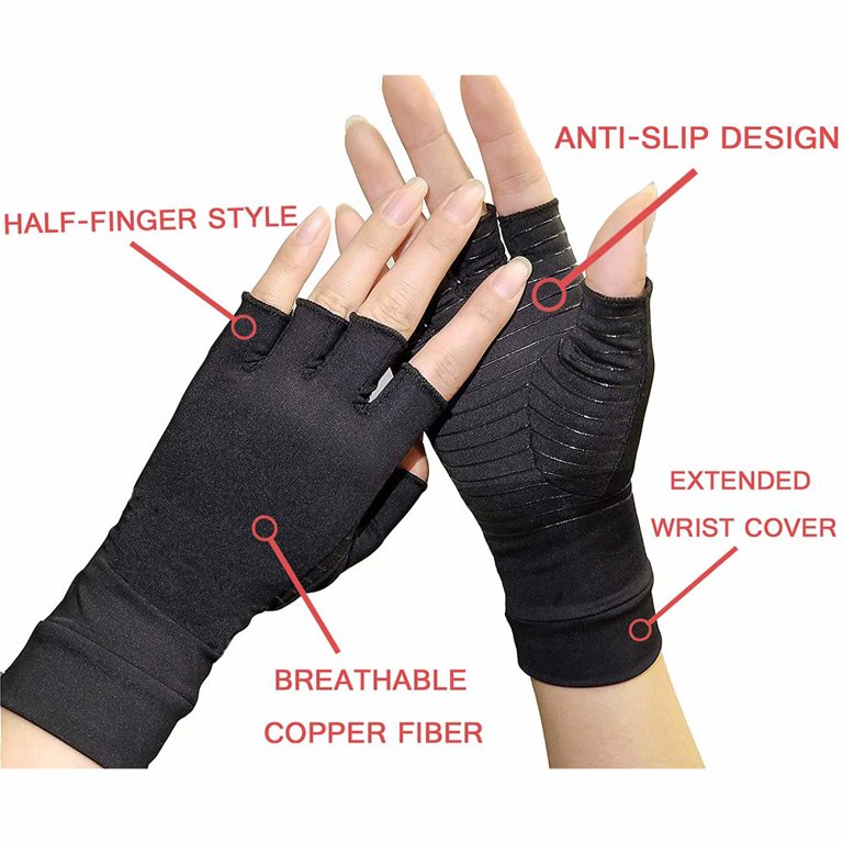 Aptoco Arthritis Compression Gloves Half-finger Gloves Breathable for  Carpal Tunnel Pain Relief, Valentines Day Gifts for Men