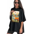 thumbnail image 3 of Plus Size Shirt for Women Black Tops for Women Oversized Short Sleeves Shirt for Women Fox T Shirt Crewneck Shirt for Women L, 3 of 5