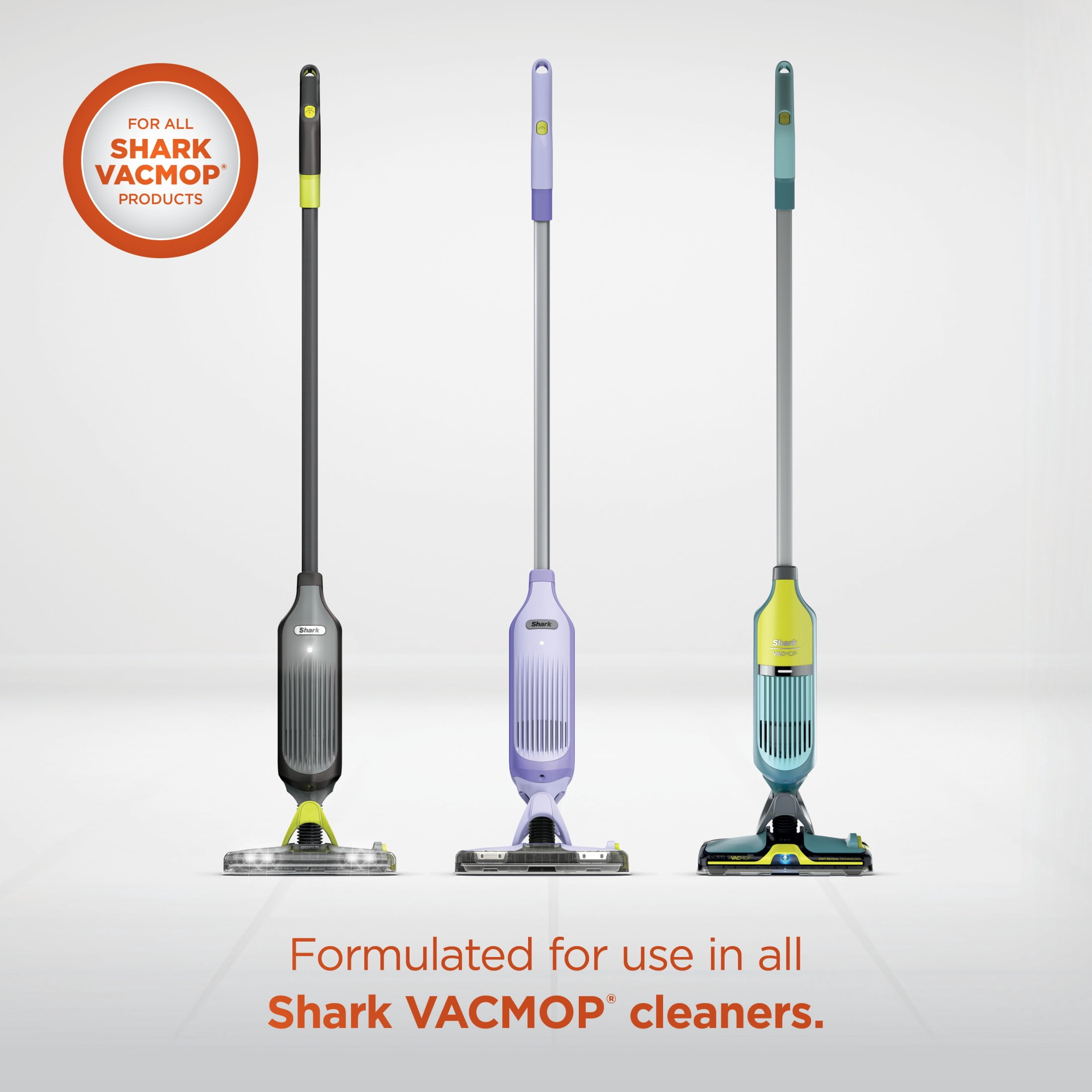 (4 pack) Shark VACMOP Hardwood Cleaner, Citrus Clean, Sealed Hard Floors, Fast Drying, Streak-Free, VCW60, 2L