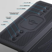 Altec Lansing Hydra Blast 2.0 LED Lighting Floatable Waterproof Wireless Magnetic Bluetooth Portable Speaker, Black, IMW1302