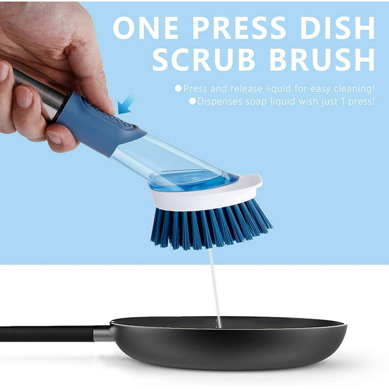 Kitchen Dish Brush Cleaning Scrub Brush with Sponge for Pans Pots