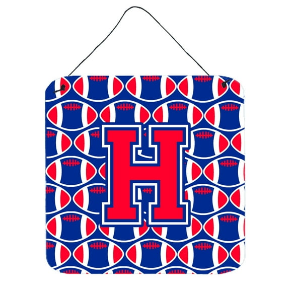 Letter H Football Harvard Crimson and Yale Blue Wall or Door Hanging Prints