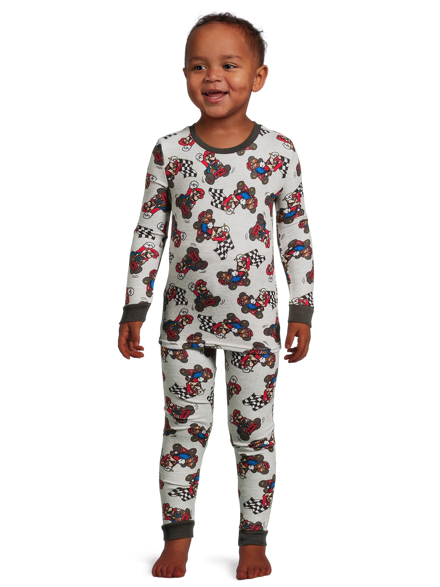 Mario Kart Toddler Boys Snug Fit Hacci Long Sleeve Pajama Set, 2-Piece, Sizes 12M-5T