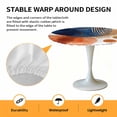 thumbnail image 6 of Abstract Ombre Blue Gold Orange Elastic Fitted Round Table Cover Modern Art Waterproof Outdoor Tablecloth for Holiday Party, Picnic, Patio & Dining Fits Tables Up to 55"-60", 6 of 8