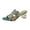 Green, variant on Women Multi Rhinestone Decor Open Back Block Heel Slide Sandals Open Toe Dress Party Casual