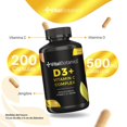 thumbnail image 3 of Multivitaminico D3 y Vitamina C Vital Botanics 200 Capsulas, 3 of 7