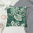thumbnail image 2 of JRXY Tropical Green Leaves Pillow Covers Modern Botanical Palm Leaf Decorative Outdoor Throw Pillows Summer Decorations Pillow Case Square Cushion Cover Decor for Sofa Couch Bed White, 2 of 5