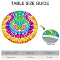 thumbnail image 6 of Colorful Rainbow Tie Dye Spiral Pattern Round Fitted Tablecloth with Elastic Edge,Dining Table Cover Waterproof,Outdoor Round Tablecloth for Camping,Dining,Indoor and Outdoor, 6 of 7