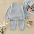 thumbnail image 4 of Vedolay Boy Casual Outfits Boy's Print Long Sleeve Button Down Top and Pants 2 Piece Fall Outfit,Gray 2-3 Years, 4 of 5