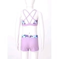 thumbnail image 4 of Sywiyi Child Girls Printed Crisis Cross Swim Top with Shorts Two Pieces Swimwear Quickly Dry Lavender 16, 4 of 7