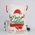 thumbnail image 4 of Lona de algodón roja Logotipo personalizado impreso sublimación bolsa de embalaje de regalo de Navidad saco de Santa con cordones, 4 of 4