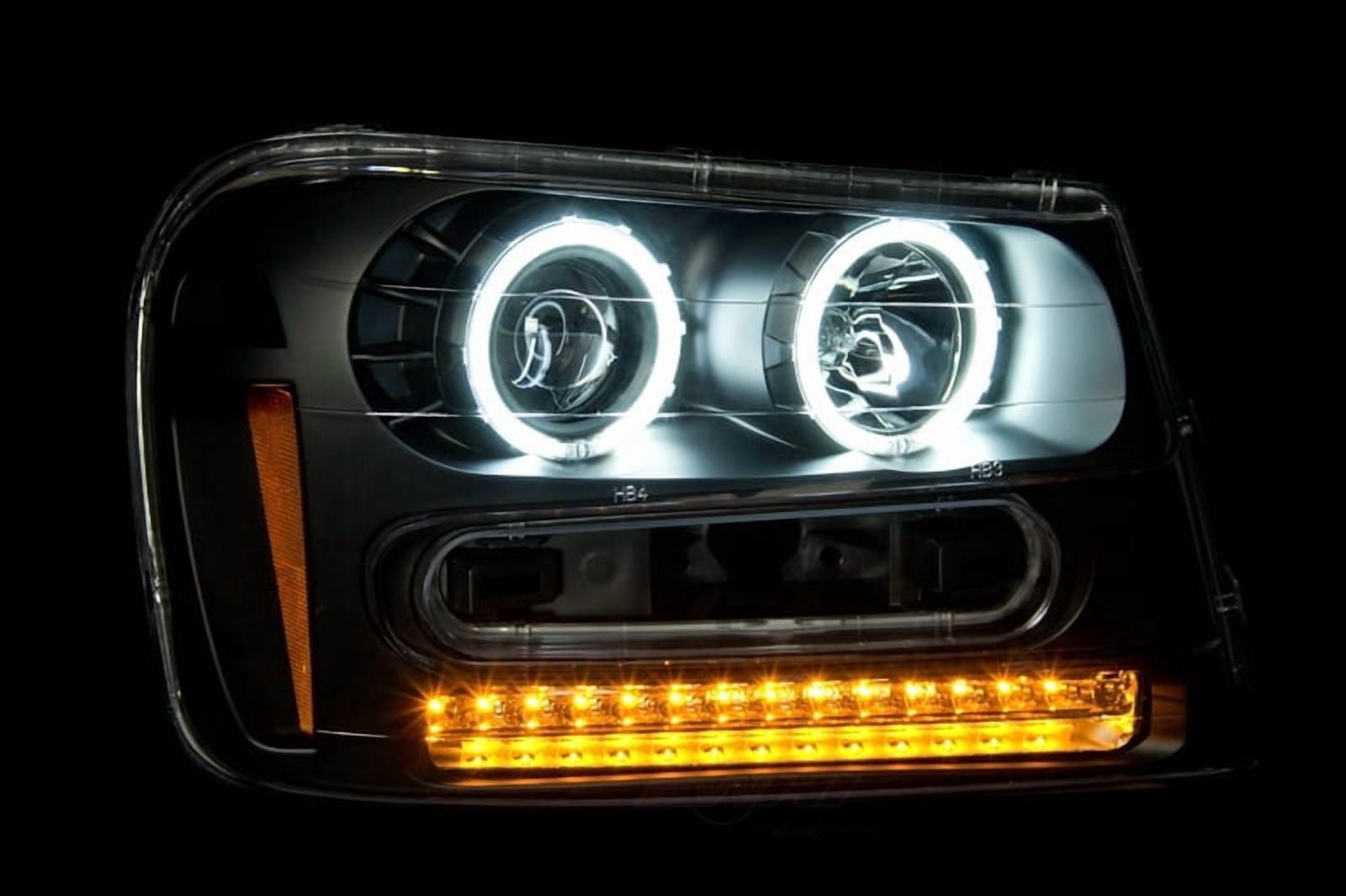 ANZO USA 111127 02-05 TRAILBLAZER HEADLIGHTS BLACK PROJECTORS W/HALOS (CCFL) Fits select: 2002-2005 CHEVROLET TRAILBLAZER, 2006-2008 CHEVROLET TRAILBLAZER LS/LT
