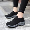 thumbnail image 3 of EKVAHL Women's Walking Shoes Sock Sneakers - Mesh Slip On Air Cushion Lady Girls Modern Jazz Dance Easy Gym Nurse Shoes Platform Loafers Dark Gray, 3 of 4