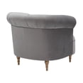 thumbnail image 4 of Winifred  Accent Chair Gray Velvet  Upholstered  Button  Tufted  Rolled  Arms, 4 of 9