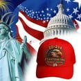 thumbnail image 2 of DD-214 Military Baseball Cap, Veteran Pride Adjustable Patrol Cap, Olive Green with Eagle Printed Pattern, Patriotic Veteran Day Gifts for Retired Soldiers (Red), 2 of 5