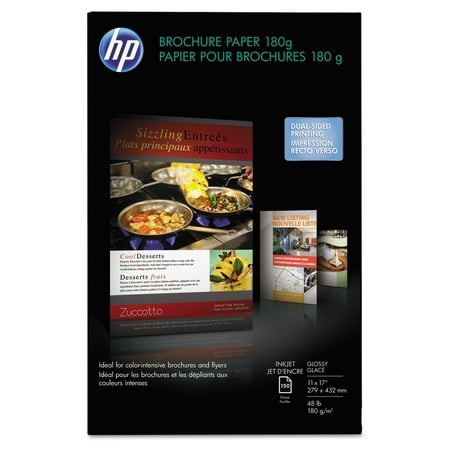 HP Inkjet Brochure/Flyer Paper, 98 Brightness, 48lb, 11 x 17, White, 150 Shts/Pk -HEWCG932A