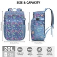 thumbnail image 3 of Travel Cooler Bag - DarkBlue Cartoon Dinosaurs Planets Pattern Camping Beer Cooler Backpack with Bottle Opener- Waterproof Insulated Picnic Backpacks - Cooler Bag for Beach, 3 of 6