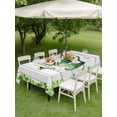 thumbnail image 3 of St. Patrick's Day Outdoor Tablecloth - 60x120 Inch Rectangle Dining Table Cover, Green Lucky Shamrock Watering Can Wood Gray Waterproof Outdoor Table Cloth with Umbrella Hole & Zipper for Patio, 3 of 7