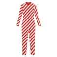 thumbnail image 4 of vastwit Women's Christmas Candy Cane Jumpsuit Long Sleeve Striped Bodysuit Unitards Red M, 4 of 6