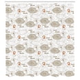 thumbnail image 3 of Sweet Dreams Shower Curtain, Sleeping Animals Pattern Sheep and Cat Cartoon with Dotted Backdrop, Fabric Bathroom Set with Hooks, 69W X 84L Inches Extra Long, Orange and Brown, by Ambesonne, 3 of 3