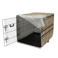 thumbnail image 3 of Aztec Dog Crate Cover, Rhythmic Geometric Lines and Triangles in Mexican Style Illustration, Easy to Use Pet Kennel Cover Small Dogs Puppies Kittens, 7 Sizes, Mustard Cocoa, by Ambesonne, 3 of 6