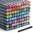 thumbnail image 1 of wqlpp-80 Colors Alcohol Markers Dual Tips Permanent Art Markers Pen for Kids & Adult, Alcohol-Based Highlighter Pen Sketch Markers for Painting, Coloring, Sketching and Drawing.（black), 1 of 4