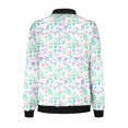 thumbnail image 5 of Ftwytp Women Floral Print Bomber Jacket Full Zip Slim Fit Long Sleeve Hoodless Lightweight Baseball Jacket Coat Casual Sweatshirts Jacket Leisure Coats, 5 of 5
