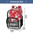 thumbnail image 4 of Large Clear PVC Backpack Heavy Duty See Through Backpack for Adults Work Travel, Red Berry-bunny Printed 12L, 4 of 8