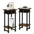 thumbnail image 2 of Furinno Turn-N-Tube Tall End Table, Side Table with Bin, Amber Oak/Black/Black, Set of 2, 2 of 5