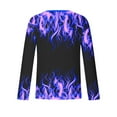 thumbnail image 5 of Jinhomg Big and Tall Fashion Graphic Tees for Men Long Sleeve Tops Flame Print Crewneck Pullover T-shirt Green XXXXL, 5 of 6