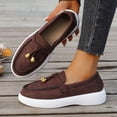 thumbnail image 5 of Miluxas Women’s Slip On Dressy Walking Flats Shoes Tassel Penny Loafers for Business Work office Coffee 6.5(38), 5 of 9