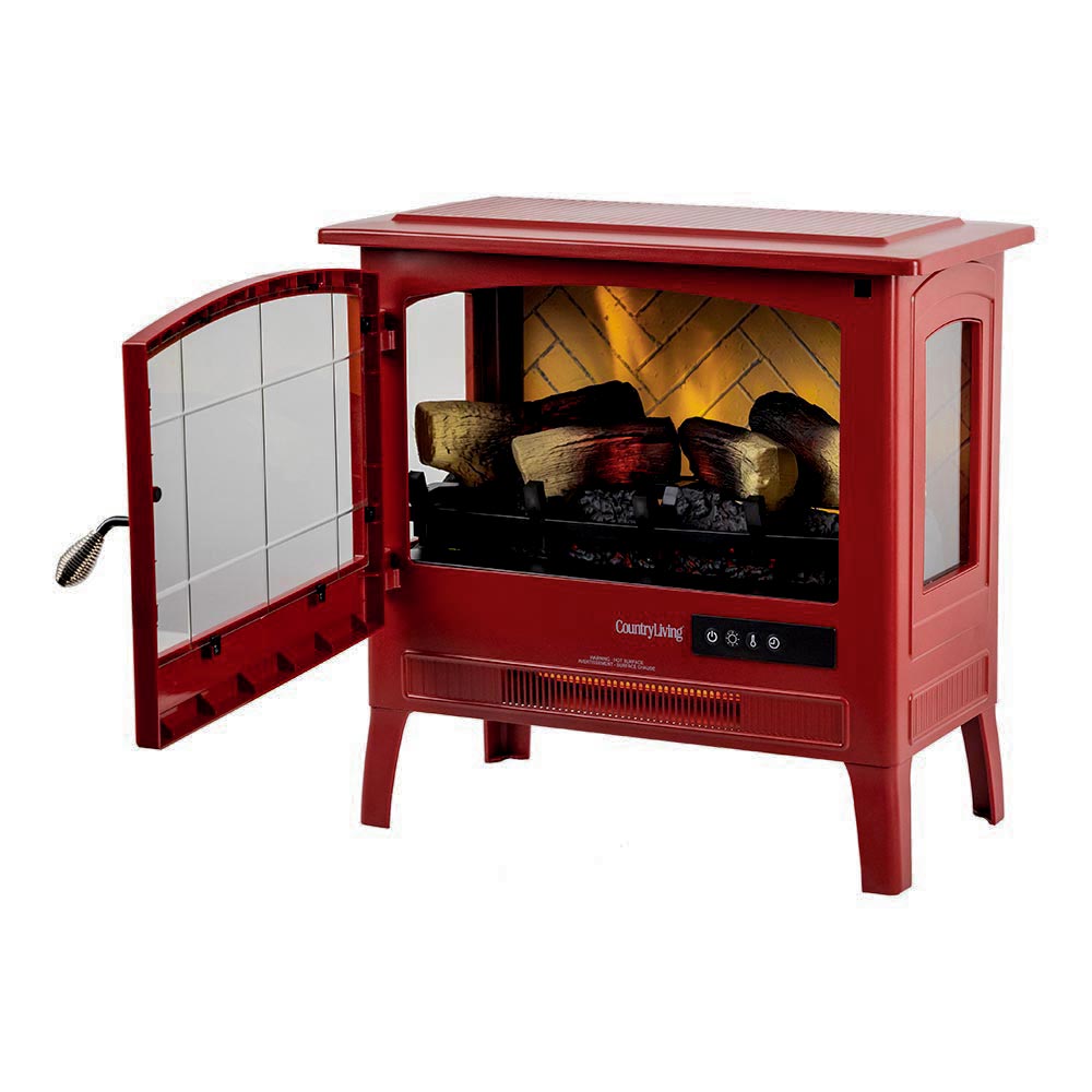 Country Living Infrared Freestanding Electric Fireplace Stove | Electric  Indoor Room Heater with Remote, Multiple Flame Colors in Deep Red -  Walmart.com