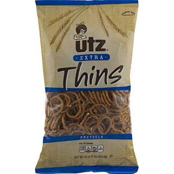 Utz Extra Thins Pretzels 16 oz. Bag (3 Bags)