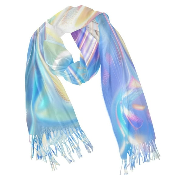 joogoo Women's Winter Scarf Soft Long Shawl Holographic Pattern Large Scarves