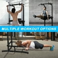 thumbnail image 3 of Multi-Function Black Height-Adjustable Strength Training Power Tower Home Gym Fitness, 3 of 7