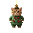 thumbnail image 2 of CoreLiving Orange Cat Ornament for Christmas Tree - Cat Xmas Ornaments, 2D Graceful Acrylic Cat Gift, Christmas Cat Tree Decor, Home Party Decoration, 2 of 7
