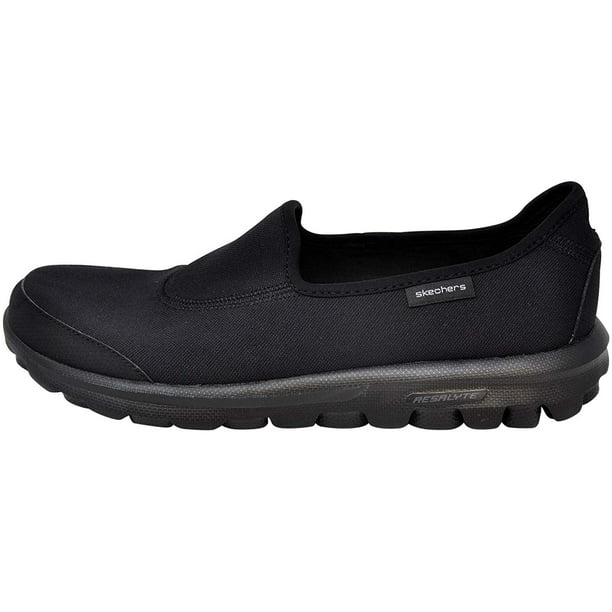 Skechers Women's Go Walk Slip-On Walking Shoe 7.5 Black/Charcoal Walmart.com
